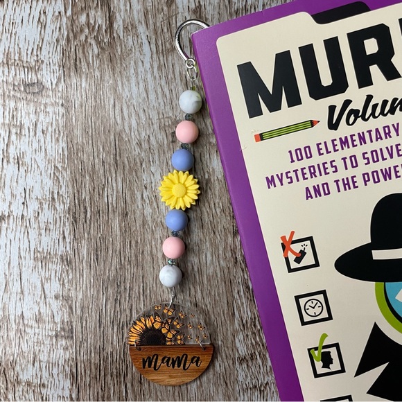 Bookmark Mama Sunflower Handcrafted Artisan Beaded Metal Journal Gift Read Book - Picture 3 of 4